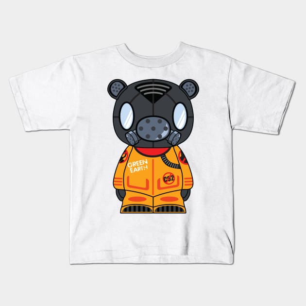 Masked Bear Kids T-Shirt by zoneo